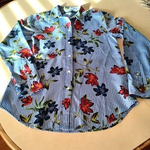 Lauren by Ralph Lauren Women's Flowered Button Top.